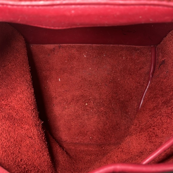 Coach Red 2pc Genuine Leather Backpack Purse Ltd. Edition & Cosmetic Pouch Set - Picture 5 of 17